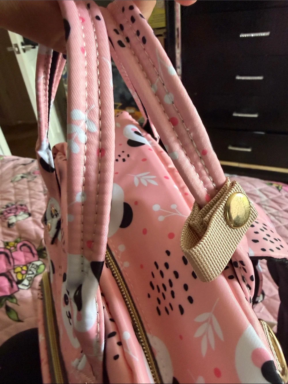 Kids Panda Print Backpack - Pink
